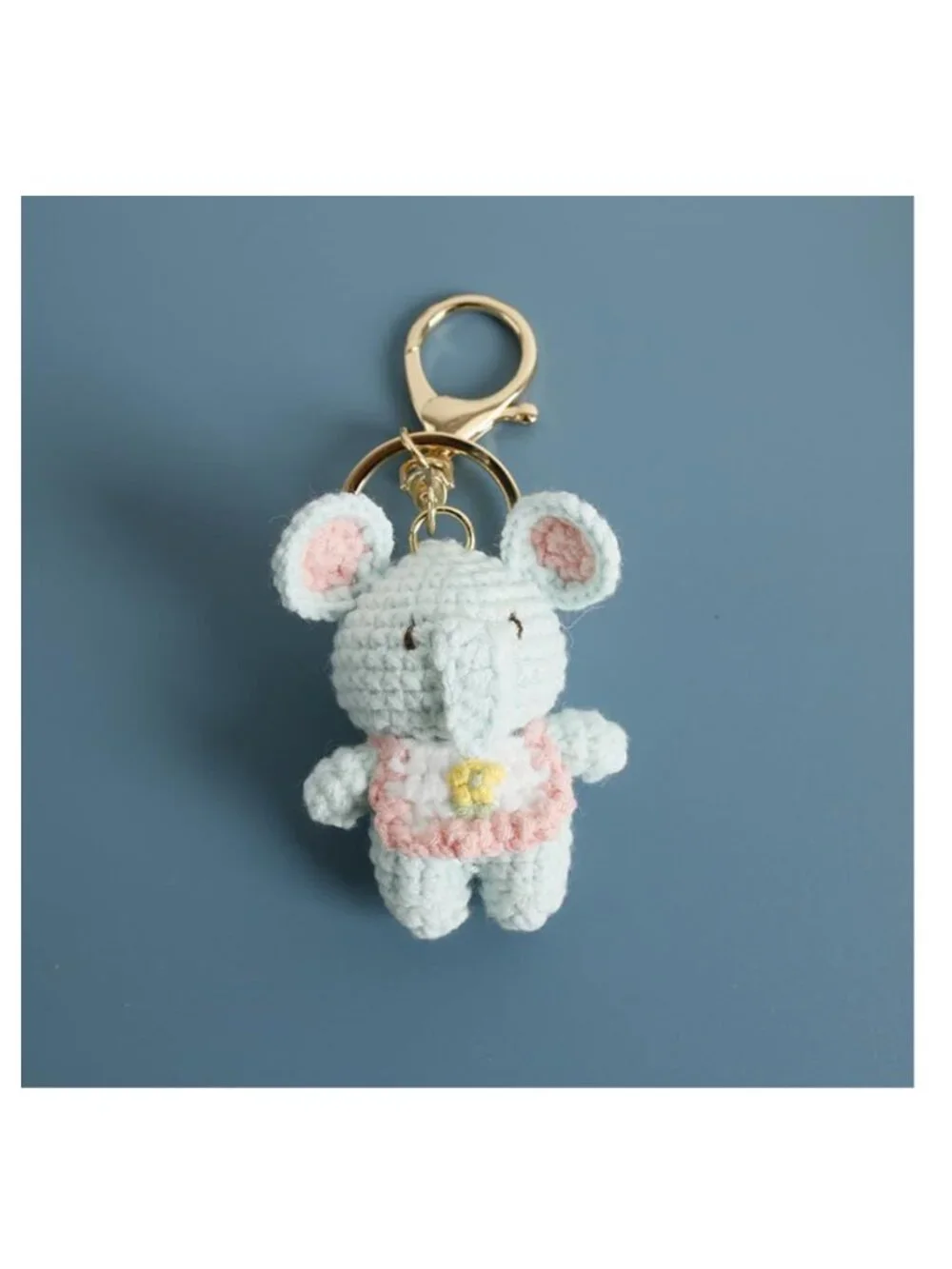 Hand Crocheted Animal Keychain Bag Charm Cotton